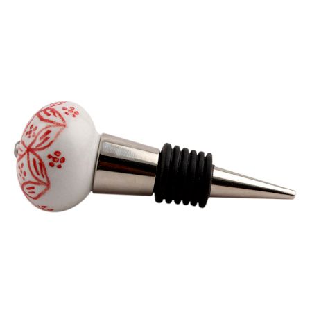 Red Leaf Ceramic Wine Stopper